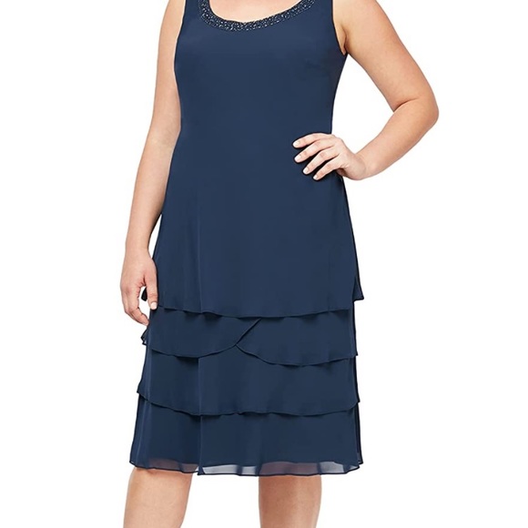 SLNY women’s embellished tiered jacket dress - Picture 9 of 12